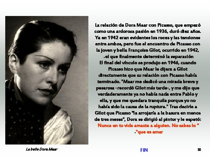 La relación de Dora Maar con Picasso, que empezó como una ardorosa pasión en