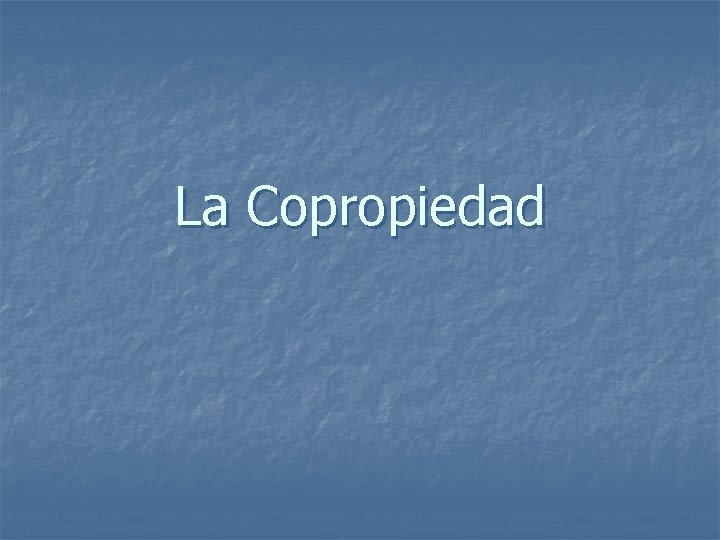 La Copropiedad 