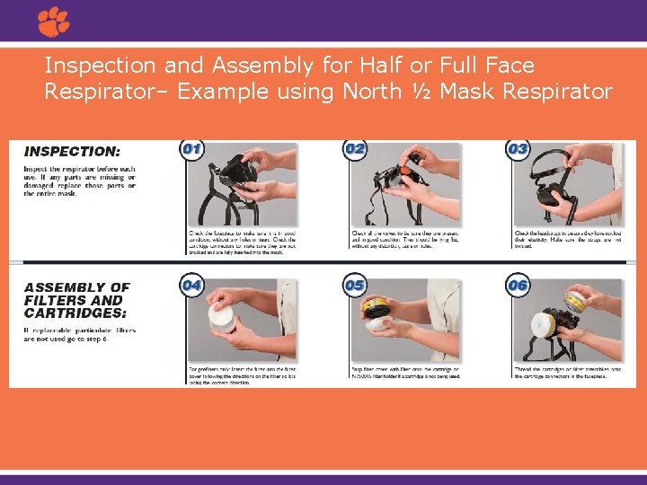 Inspection and Assembly for Half or Full Face Respirator– Example using North ½ Mask