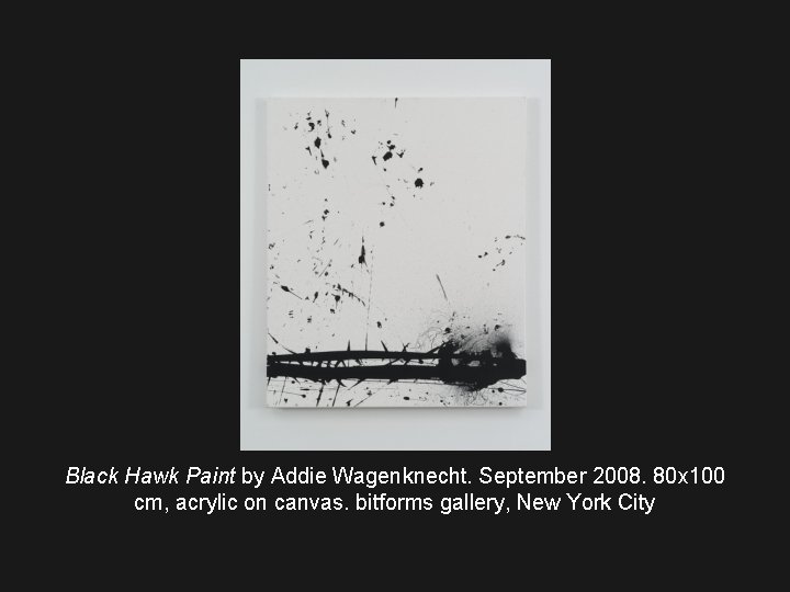 Black Hawk Paint by Addie Wagenknecht. September 2008. 80 x 100 cm, acrylic on