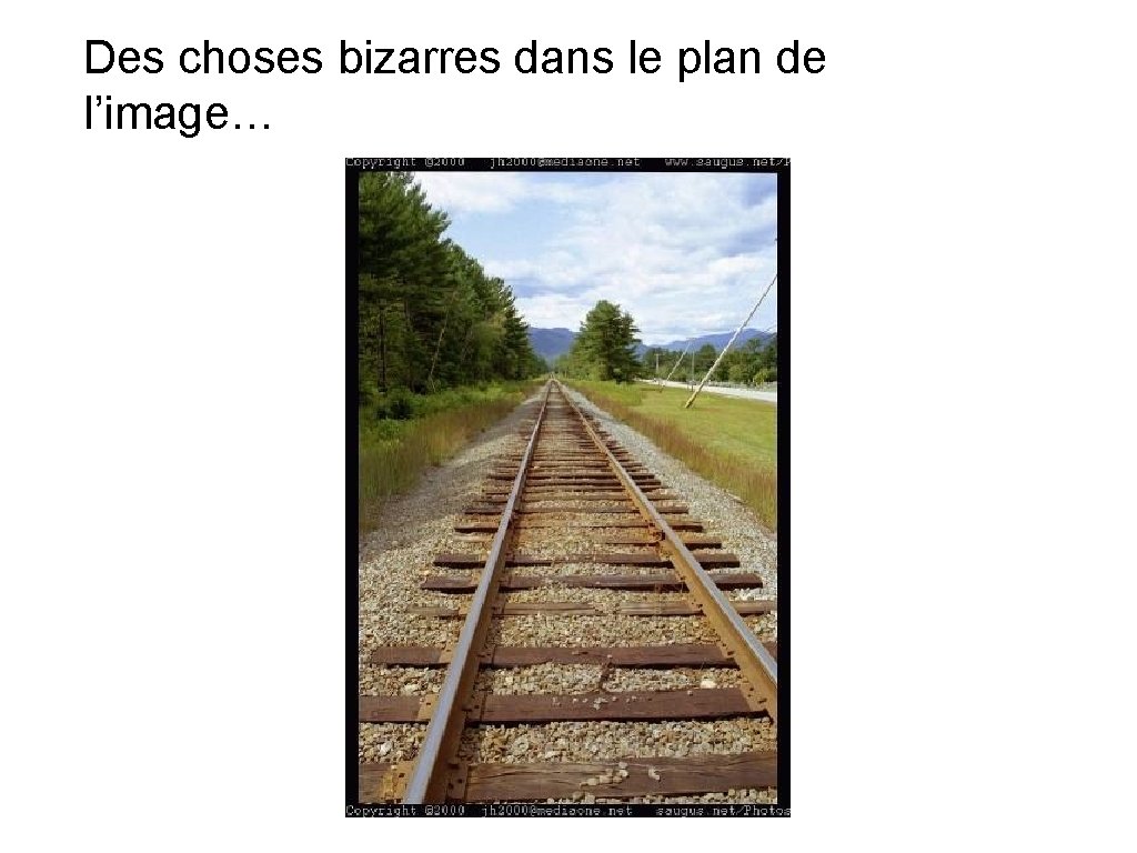 Des choses bizarres dans le plan de l’image… 