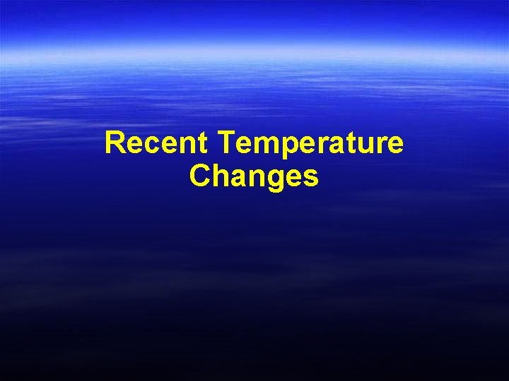 Recent Temperature Changes 