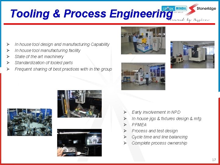 Tooling & Process Engineering Ø Ø Ø In house tool design and manufacturing Capability