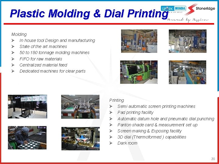 Plastic Molding & Dial Printing Molding Ø In house tool Design and manufacturing Ø