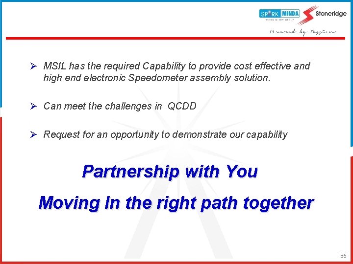 Ø MSIL has the required Capability to provide cost effective and high end electronic