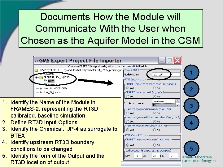 Documents How the Module will Communicate With the User when Chosen as the Aquifer