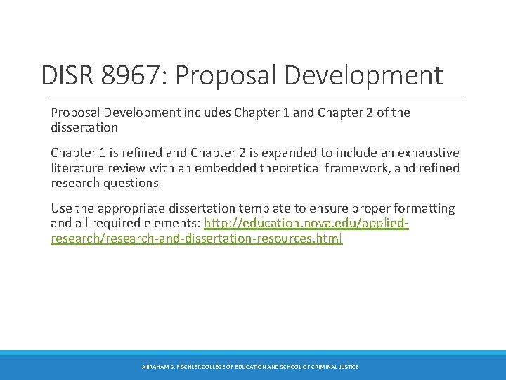 DISR 8967: Proposal Development includes Chapter 1 and Chapter 2 of the dissertation Chapter