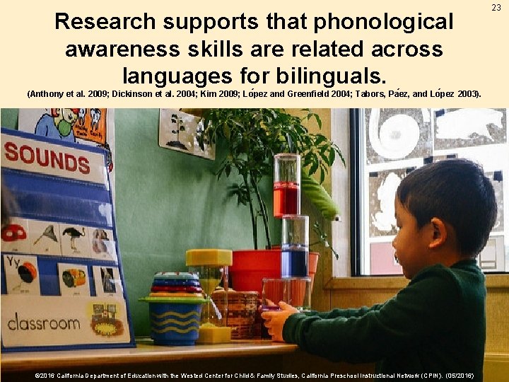 Research supports that phonological awareness skills are related across languages for bilinguals. (Anthony et