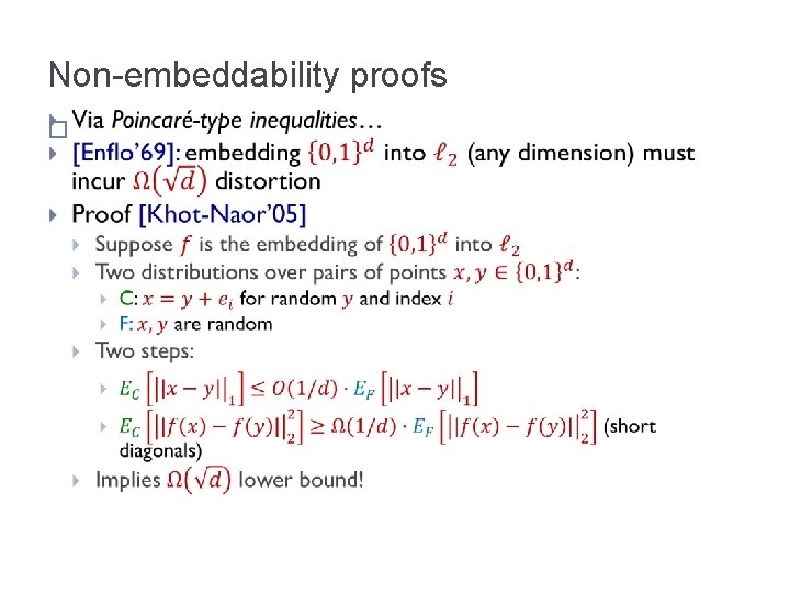 Non-embeddability proofs � 