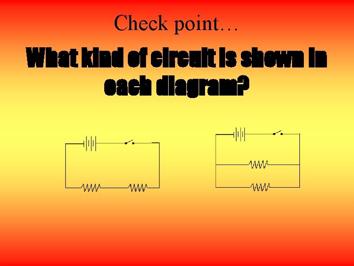 Check point… What kind of circuit is shown in each diagram? 