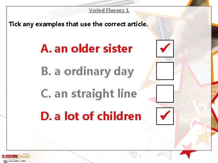 Year 3 Autumn Block 2 Determiners Step 3