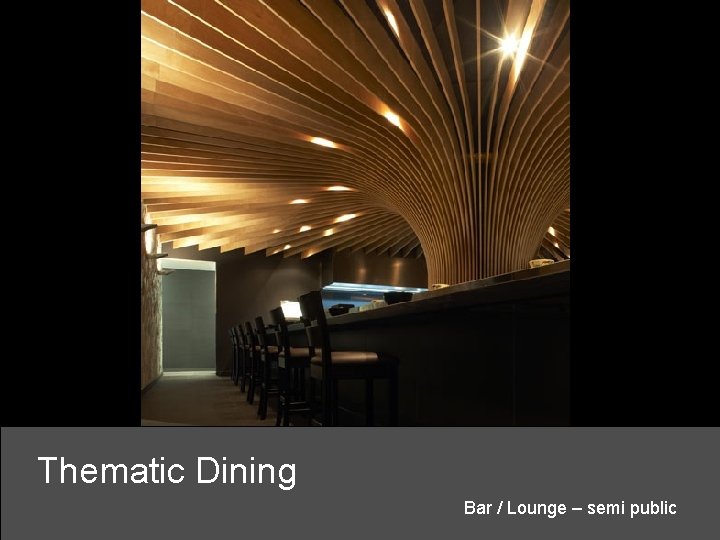 Thematic Dining Bar / Lounge – semi public 