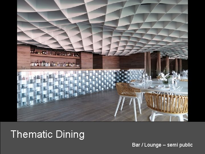 Thematic Dining Bar / Lounge – semi public 