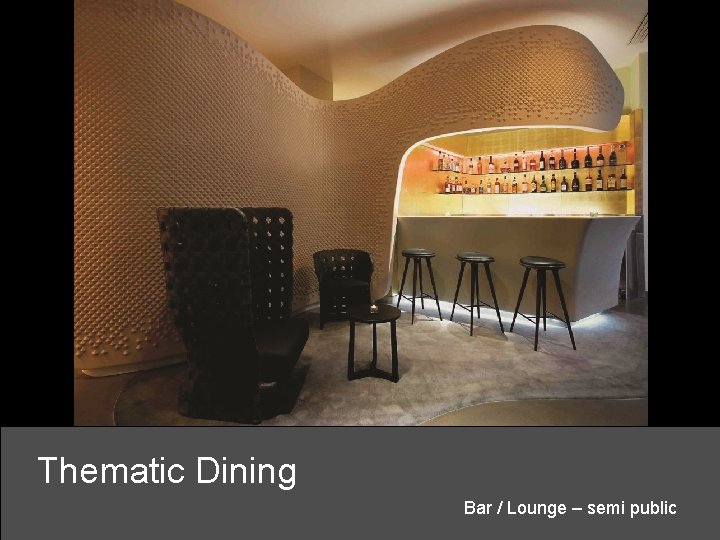 Thematic Dining Bar / Lounge – semi public 