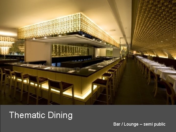 Thematic Dining Bar / Lounge – semi public 