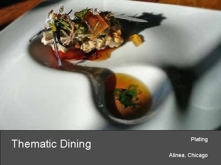 Thematic Dining Plating Alinea, Chicago 