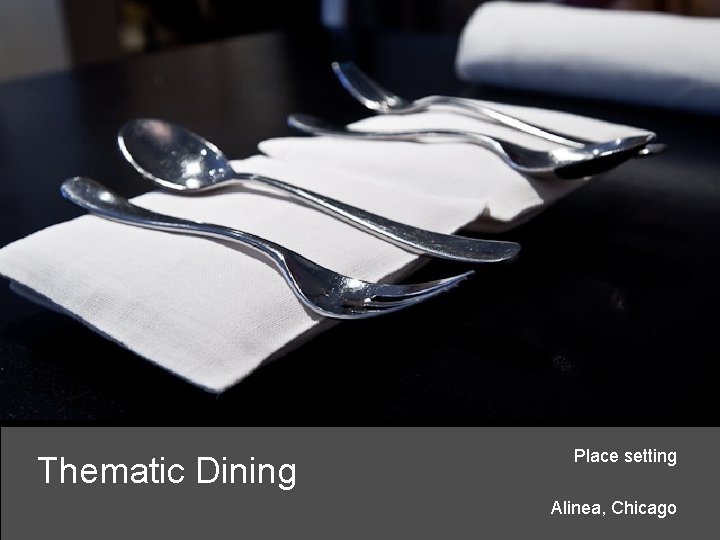 Thematic Dining Place setting Alinea, Chicago 