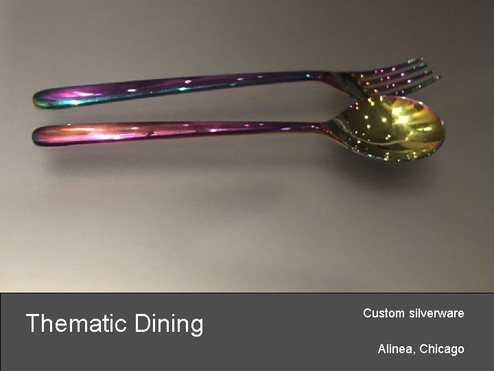 Thematic Dining Custom silverware Alinea, Chicago 