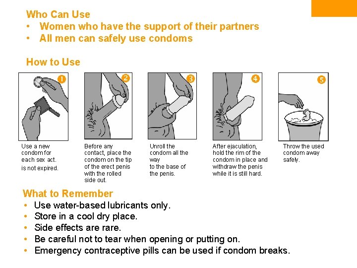 Who Can Use • Women who have the support of their partners • All Who Can Use • Women who have the support of their partners • All