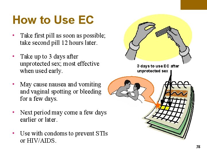 How to Use EC • Take first pill as soon as possible; take second How to Use EC • Take first pill as soon as possible; take second