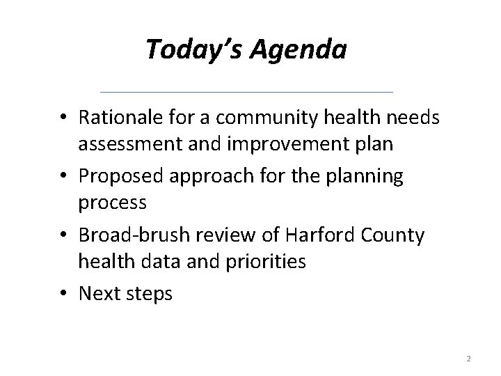 Community Program Planning Rationale Example Plan for Collaborating on a Harford County Community