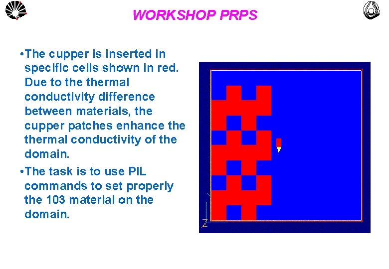 UNICAMP WORKSHOP PRPS • The cupper is inserted in specific cells shown in red.