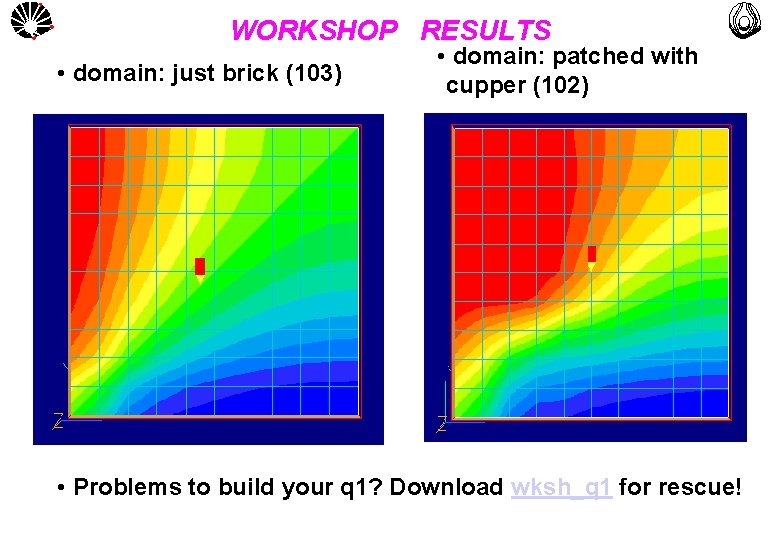 UNICAMP WORKSHOP RESULTS • domain: just brick (103) • domain: patched with cupper (102)