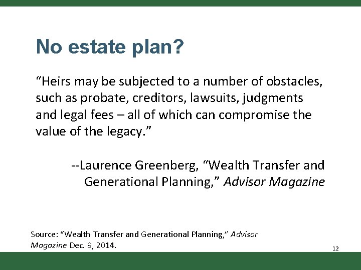 No estate plan? “Heirs may be subjected to a number of obstacles, such as