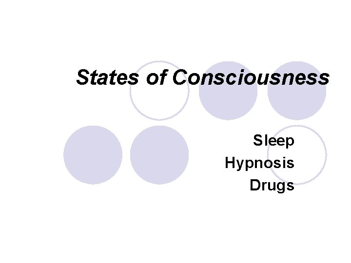 States of Consciousness Sleep Hypnosis Drugs 