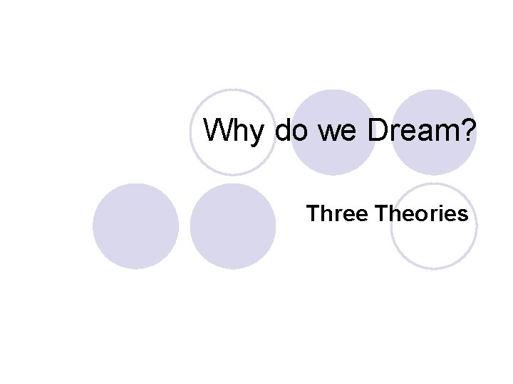 Why do we Dream? Three Theories 