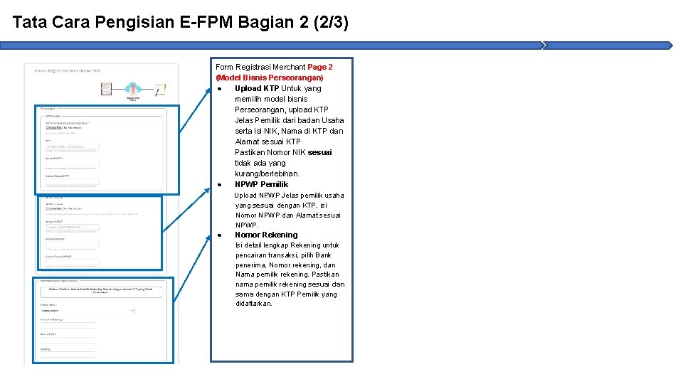 Tata Cara Pengisian E-FPM Bagian 2 (2/3) Form Registrasi Merchant Page 2 (Model Bisnis