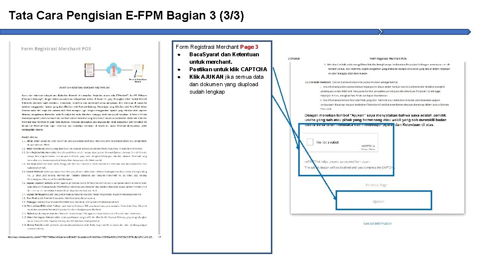 Tata Cara Pengisian E-FPM Bagian 3 (3/3) Form Registrasi Merchant Page 3 ● Baca.