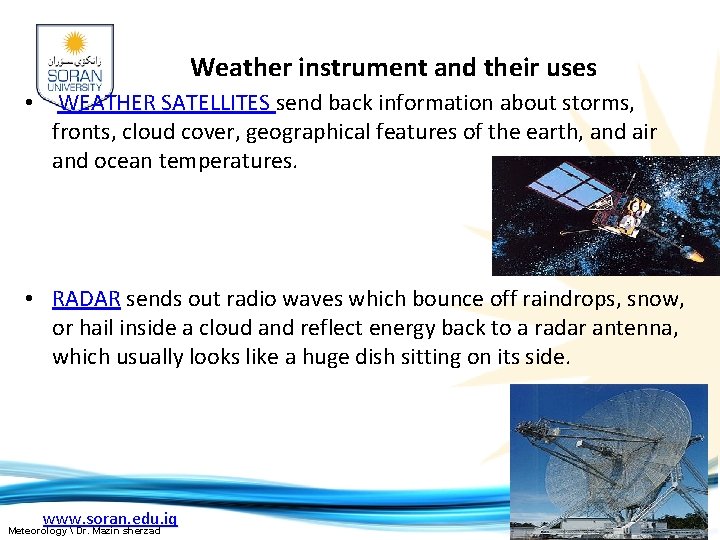 Rap Weather Instruments Science Chapter 2 part 1 METEROLOGICAL MEASURMENTS www soran