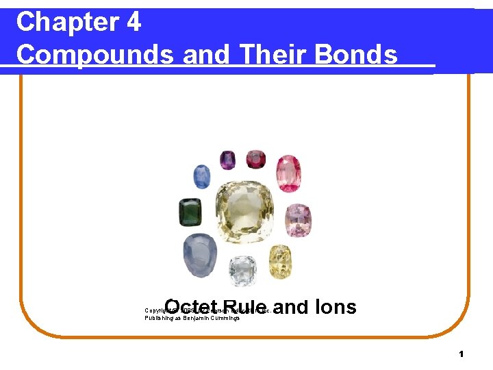 Chapter 4 Compounds and Their Bonds 4. 1 Octet Rule and Ions Copyright ©