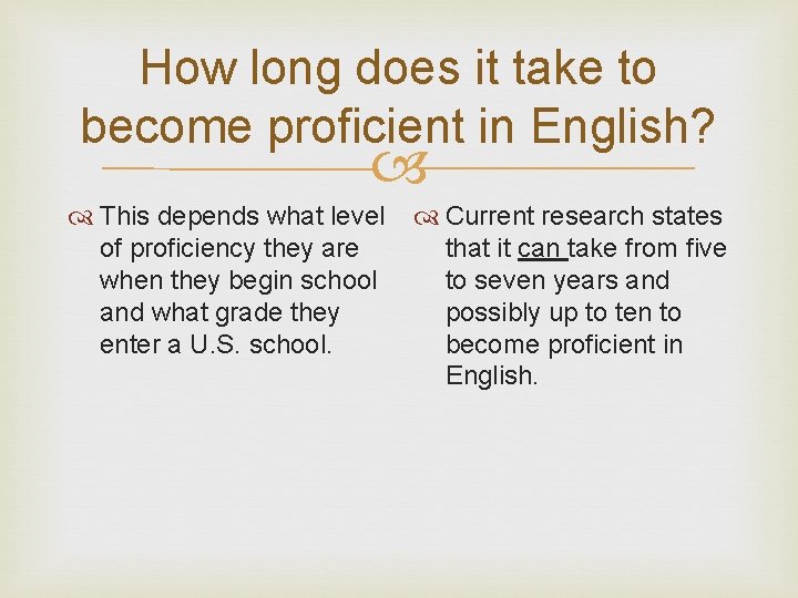 How long does it take to become proficient in English? This depends what level