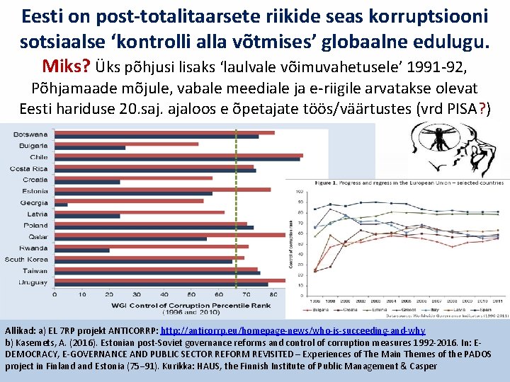 Eesti on post-totalitaarsete riikide seas korruptsiooni sotsiaalse ‘kontrolli alla võtmises’ globaalne edulugu. Miks? Üks