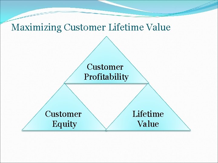 Maximizing Customer Lifetime Value Customer Profitability Customer Equity Lifetime Value 