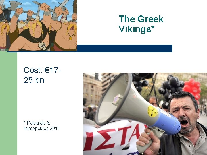 The Greek Vikings* Cost: € 1725 bn * Pelagidis & Mitsopoulos 2011 
