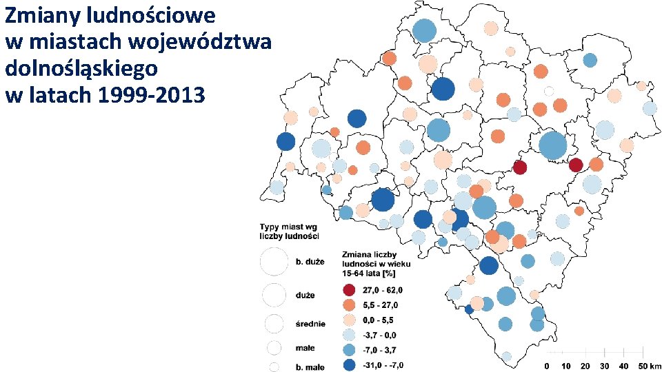 Zmiany ludnościowe w miastach województwa dolnośląskiego w latach 1999 -2013 
