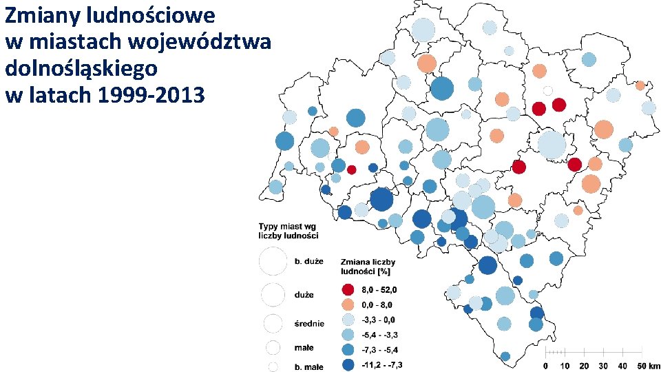 Zmiany ludnościowe w miastach województwa dolnośląskiego w latach 1999 -2013 