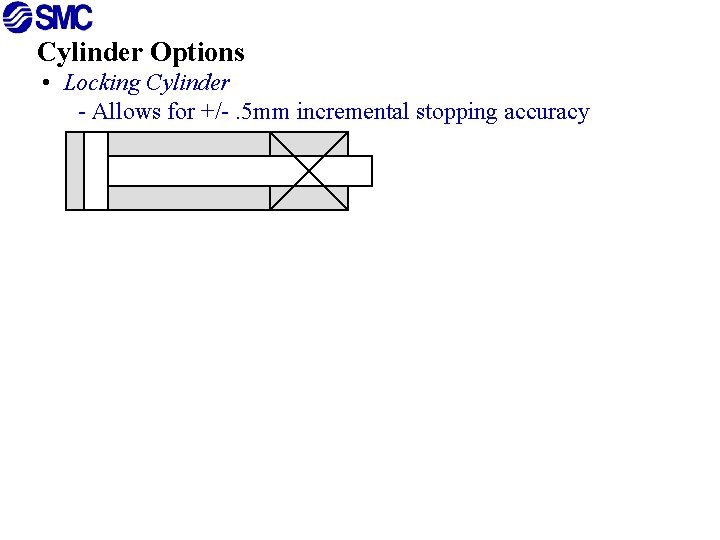 Cylinder Options • Locking Cylinder - Allows for +/-. 5 mm incremental stopping accuracy