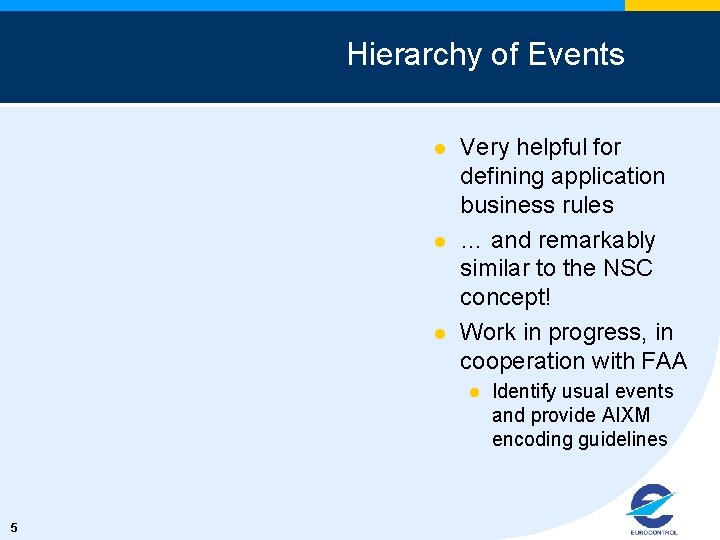 Hierarchy of Events l l l Very helpful for defining application business rules …