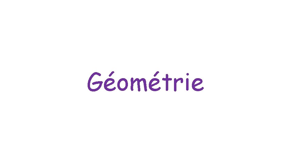 Géométrie 