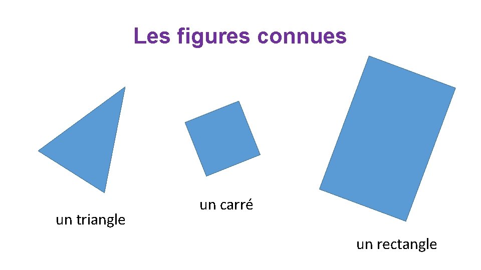 Les figures connues un triangle un carré un rectangle 