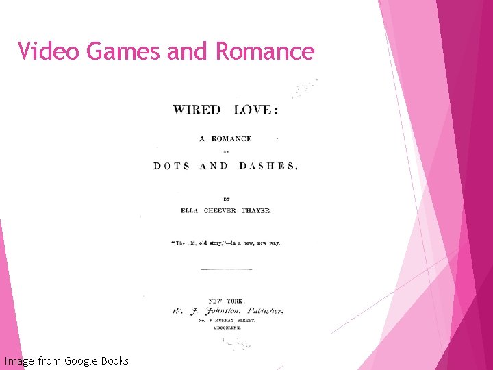 Video Games and Romance Image from Google Books 