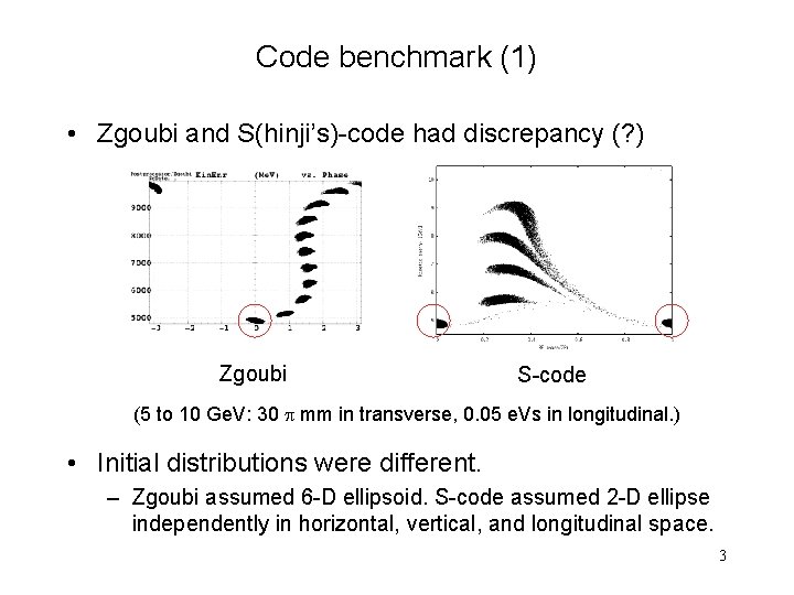 Code benchmark (1) • Zgoubi and S(hinji’s)-code had discrepancy (? ) Zgoubi S-code (5