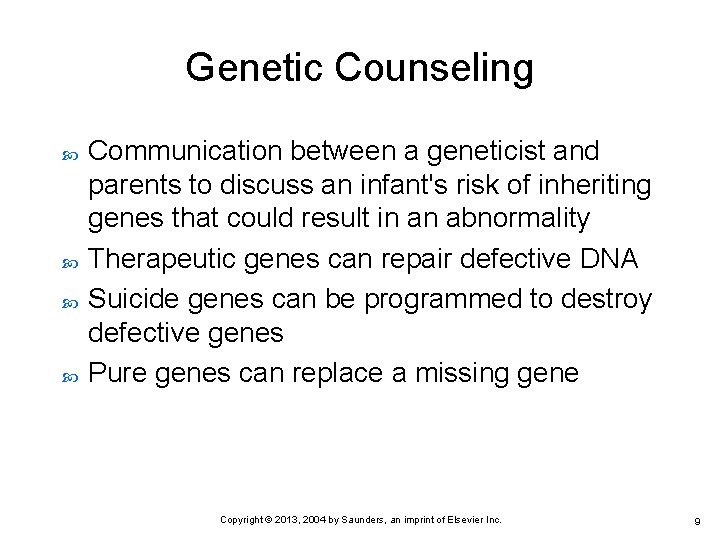 Genetic Counseling Communication between a geneticist and parents to discuss an infant's risk of