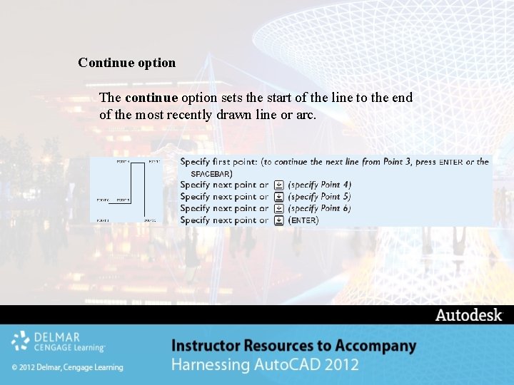 Continue option The continue option sets the start of the line to the end Continue option The continue option sets the start of the line to the end