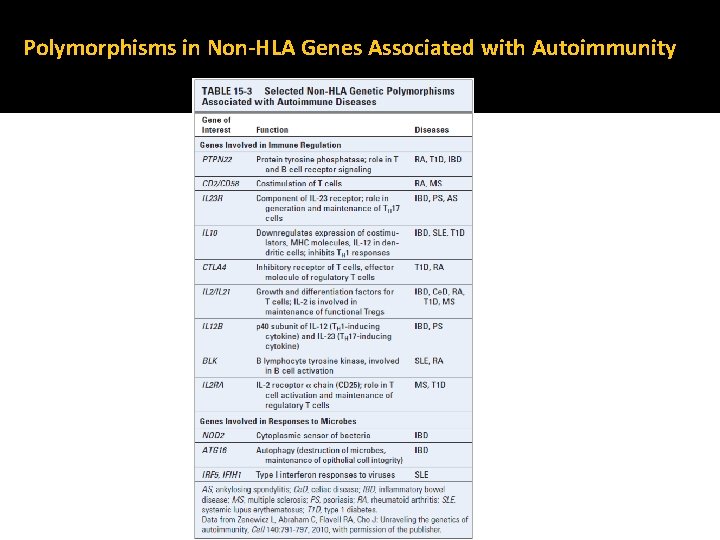 Polymorphisms in Non-HLA Genes Associated with Autoimmunity 