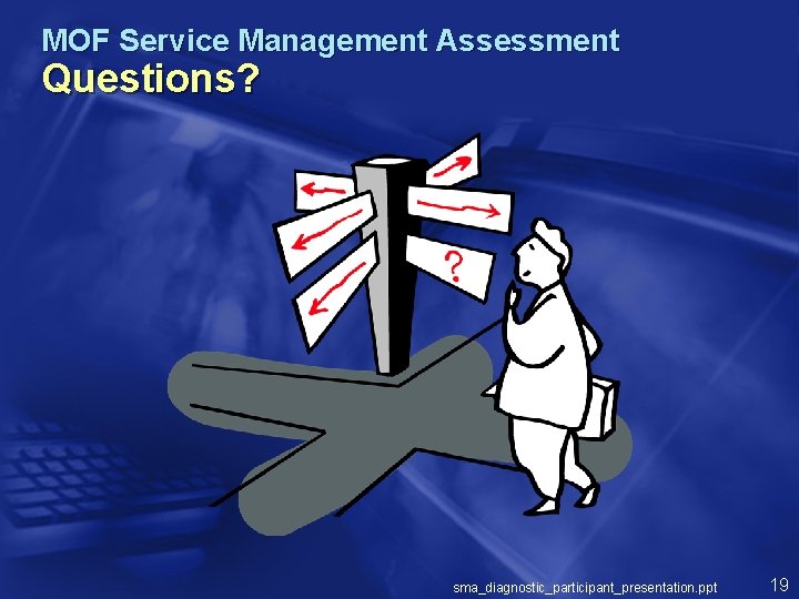 MOF Service Management Assessment Questions? sma_diagnostic_participant_presentation. ppt 19 